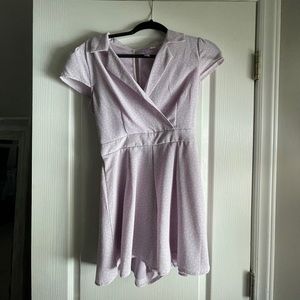 Lavender polka dot romper